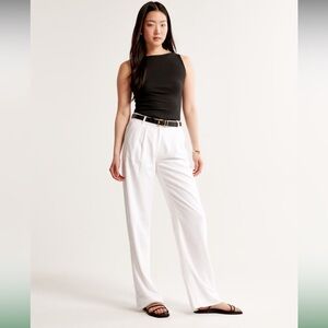 Abercrombie & Fitch Slone White Linen Pants